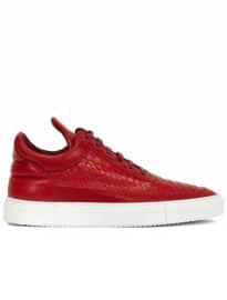 Filling Pieces Red Python And Leather Trainers