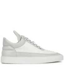 Filling Pieces White Python And Leather Trainers