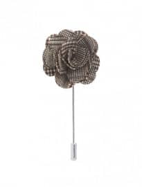T.m.lewin Brown Check Lapel Pin