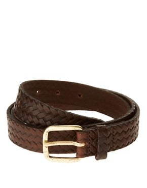 ASOS Leather Plait Emboss Belt