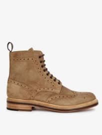 Grenson Fred Sand Suede Brogue Boots