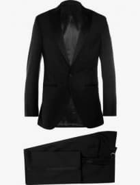 Hackett Black Satin-trimmed Wool And Mohair-blend Tuxedo