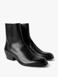 Maison Margiela Cuban-heel Grained-leather Boots