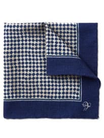 CANALI Checked Wool Pocket Square