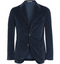 Boglioli Navy Slim-fit Stretch Cotton-corduroy Blazer