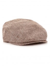 Topman Brown Tweed Dogtooth Flatcap