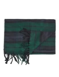 Topman Green And Blue Check Scarf