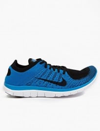 Nike Mens Blue Flyknit Free 4.0 Sneakers