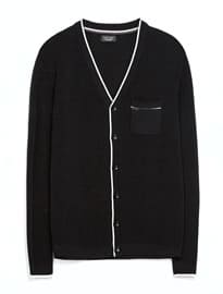 Zara Buttoned Cardigan With Contrast Piping