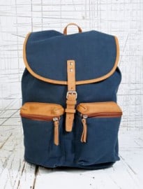 Sandqvist Roald Canvas Rucksack In Navy