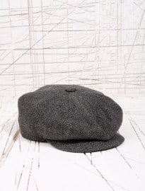 Grey Herringbone Bakerboy Cap