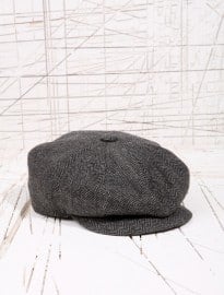 Grey Herringbone Bakerboy Cap