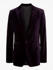 Burberry London Dark-purple Slim-fit Velvet Blazer