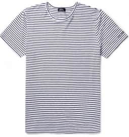 A.p.c. Striped Cotton And Linen-blend T-shirt