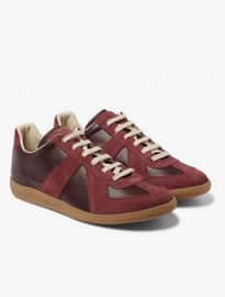 Maison Margiela Replica Panelled Leather And Suede Sneakers