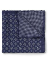 Brunello Cucinelli Double-faced Patterned-wool Pocket Square