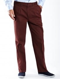 Dark Brick Pleat Front Chinos
