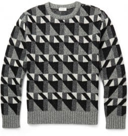 Saint Laurent Geometric-intarsia Wool Sweater