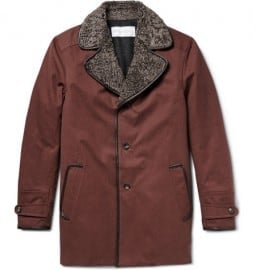 Private White V.c. Shearling-trimmed Cotton-canvas Car Coat