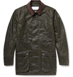 Private White V.c. Corduroy-trimmed Waxed-cotton Jacket