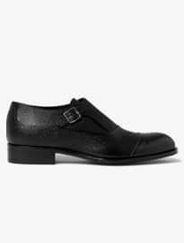 Mr. Hare Bird Pebble-grain Leather Monk-strap Shoes