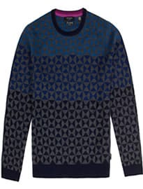 Ted Baker Bluwall Ombre Pattern Wool Jumper