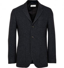 Several Midnight-blue Grove Wool And Silk-blend Blazer