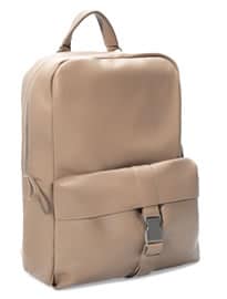 Zara Buckled Leather Backpack