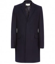 Reiss Chaplin Long Epsom Coat Navy