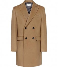 Reiss Kanye Double Breasted Coat Lapel Camel