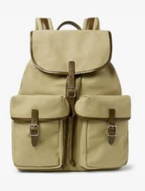 Exclusive Club Monaco Leather-trimmed Canvas Backpack