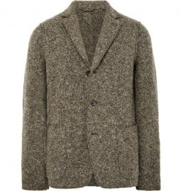 Aspesi Grey Slim-fit Unstructured Boiled Wool-blend Blazer