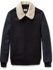 J.crew Wallace & Barnes Faux Shearling-trimmed Wool Bomber Jacket