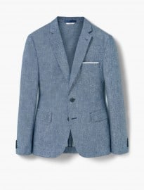 He By Mango Slim-fit Linen Blazer