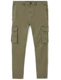 He By Mango Cotton Cargo Trousers
