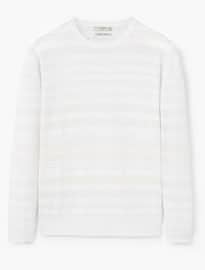 He By Mango Striped Cotton Linen-blend Sweater