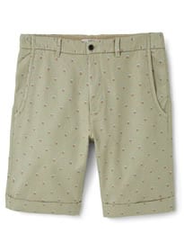 He By Mango Printed Linen-cotton Blend Bermuda Short