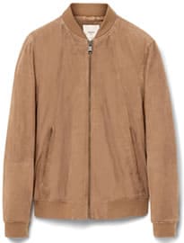 He By Mango Suede Bomber Jacket