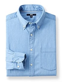 Uniqlo Men Denim Long Sleeve Shirt