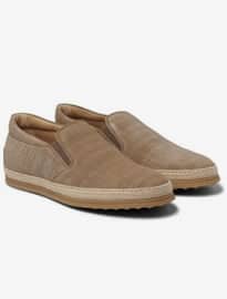 Tods Jute-trimmed Canvas Slip-on Sneakers