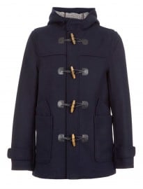Topman Navy Wool Duffle Coat