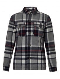 Topman Navy Check Wool Blend Shacket