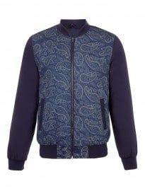 Topman Navy Paisley Bomber Jacket