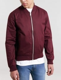 Topman Burgundy Bomber Jacket