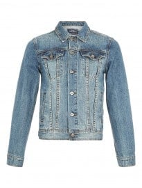 Topman Mid Wash Denim Western Jacket