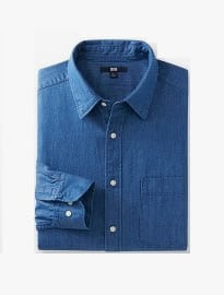 Uniqlo Men Denim Long Sleeve Shirt