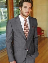Grey Slim Fit Suit: Jacket