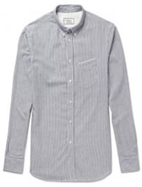 Officine Generale Striped Cotton Oxford Shirt
