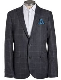 Next Navy Check Italian Linen Jacket