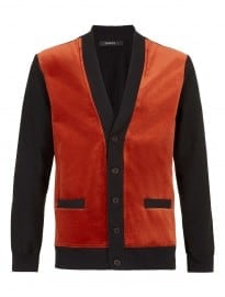 Topman Sparks Velvet Panel Cardigan